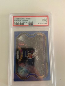 Prizm Basketball 2020-21 LeBron James Kobe Tribute Blue Scope Choice /49 1 PSA 9