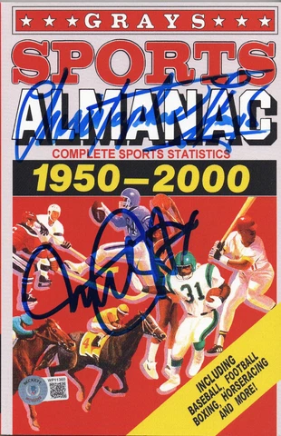 CHRISTOPHER LLOYD MICHAEL J FOX SIGNED AUTOGRAPHED GRAYS ALMANAC BECKETT BAS COA Cover