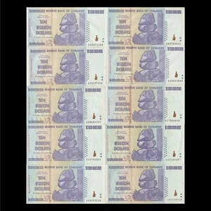 Zimbabwe - 10 x 10 Billion Dollars 2008 - Pick 85 USED 10 PCs UV Tested - Picture 1 of 3