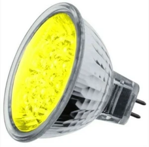 KNIGHTSBRIDGE MR16 GU5.3 YELLOW 12V 1.8W 21 LED BULB - Picture 1 of 3