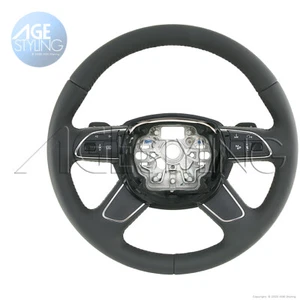 OEM Audi A8 4H Multimedia Leather Steering Wheel w Gear Paddle Shifters 2012->17 - Picture 1 of 1