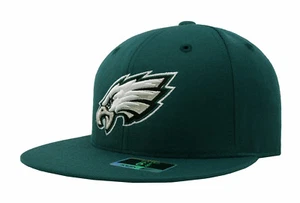 Reebok Men Boys Cap NFL Philadelphia Eagles Midnight Green Flat Brim Fitted Hat - Picture 1 of 5
