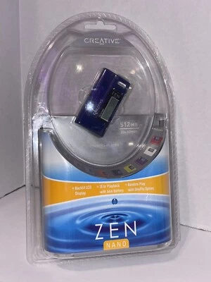 Creative ZEN Nano 512 MB MP3/WMA Player w FM Radio- Blue Brand New Sealed 2005 - Image 1 of 4
