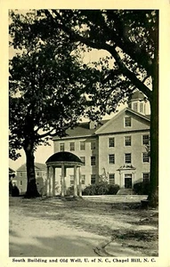 SOUTH BUILDING & WALL, U OF NC, CHAPEL HILL, NORTH CAROLINA, VINTAGE POSTCARD - Picture 1 of 2