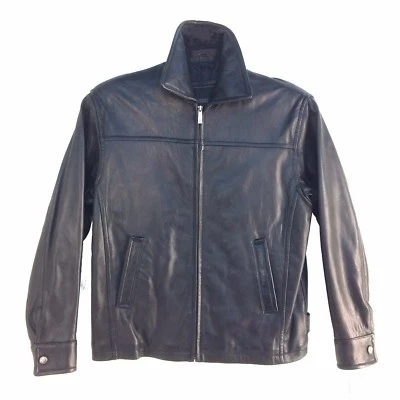 0842RM Excelled, Vintage, Men Zip up, Genuine Lambskin Leather Short Jacket, Blk - Image 1 of 4