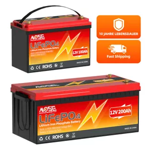 12V 300Ah 200Ah 100Ah LiFePO4 Lithium Battery 15000+Deep Cycle BMS Solar Marine - Picture 1 of 115