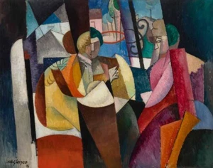 Albert Gleizes Frauen sitzen vor einem Fenster Leinwandbild 16 x 20 - Bild 1 von 5