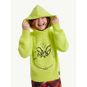 14/16 L Justice Mädchen Grinch Kapuzenpullover grün Größe XL Mädchen Weihnachten - Bild 1 von 11