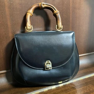 Bolso de Mano CELINE Vintage Bolso con Asa Superior Bambú con Bolsa para el Polvo Original Auténtico JP - Imagen 1 de 9