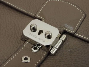 Hermes Sac a Depeche 38 Taurillon Clemence Etoupe Silver Hardware Briefcase - Picture 1 of 10