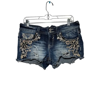 Vigoss Chelsea Pantalones Cortos Adornados Desgastados Cortados Mujer 32 Western Foto 1 de 4