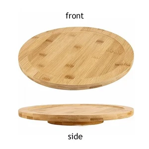 Bamboo Turntable 360° Rotating Non Slip For Kitchen And Living Room Serving Platter - Picture 1 of 20