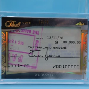 AL DAVIS 2025 Leaf Pearl CUTS AUTO #13/20 $100,000.00 OAKLAND RAIDERS CHECK - Bild 1 von 2
