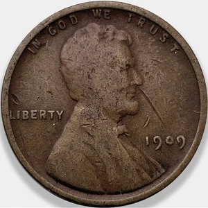 1909-P VDB Lincoln Wheat Cent Penny 1c VG+ * Original Surfaces* 1909 vdb - Picture 1 of 2