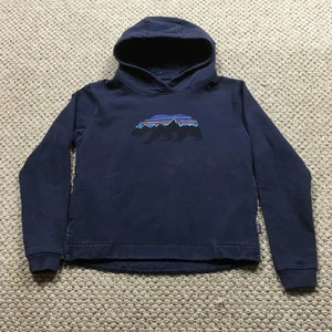 Patagonia Uprisal Hoodie Womens Small Navy Blue Bear Pullover Sweatshirt Youth - Picture 1 of 8