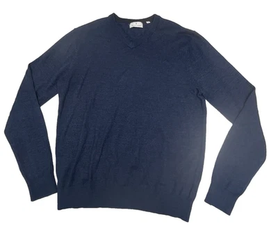 Свитер Toscano Firenze шерстяной мериносовый синий с v-образным вырезом мужской размер L - Изображение 1 из 4