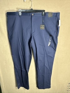 NWT Jos A Bank Reserve Chino Pants 48x32 Navy Blue Tailored Fit Cotton Stretch - Picture 1 of 13