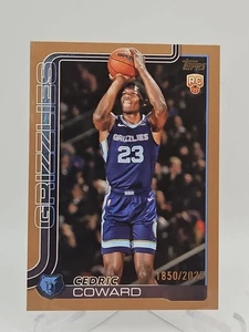 2025-26 Topps Flagship #211 Cedric Coward RC Gold /2025 Memphis Grizzlies Rookie - Bild 1 von 2