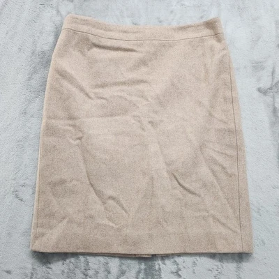 J.Crew Skirt Womens 6 Tan The Pencil Skirt Double Serge Wool Back Zip Lined - Image 1 of 4