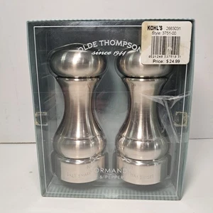 Olde Thompson Normandy Salt & Pepper Shaker Set Stainless Steel - Picture 1 of 7