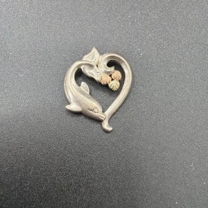 Black Hills Gold CCO Sterlingsilber 12k Gold Herz Delfin Anhänger - Bild 1 von 5