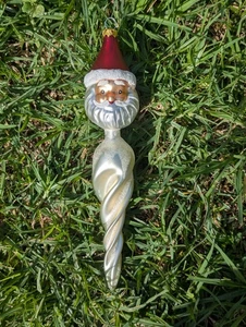 DEPT 56 Santa Eiszapfen rote Mütze Santa Gesicht Top & weiß Glitzer Eiszapfen Körper Ornament - Bild 1 von 7