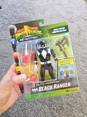 Playmates MMPR Power Rangers BLACK RANGER Auto-Morphin Figure 2025 - Image 1 of 4
