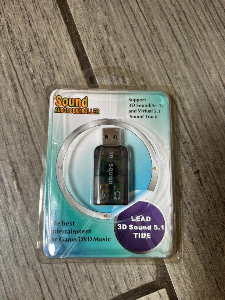 USB 3D Sound Audio Controller Adapter 5.1 Channel Virtual Surround Card for PC  - Image 1 of 1