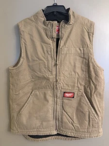 Milwaukee Mens L Brown Heavy Duty Sherpa Lined Vest With 5 Pockets 801BR-L - Picture 1 of 5