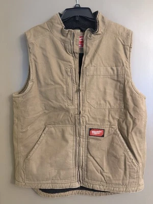 Milwaukee Mens L Brown Heavy Duty Sherpa Lined Vest With 5 Pockets 801BR-L - Image 1 of 4