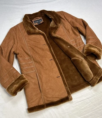 Chaqueta De Colección Western Y2K Sherpa Cuero de Oveja M Penny Lane Estilo North Beach Foto 1 de 4