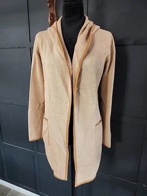 Cárdigan Addrienne Vittadini, marrón, pequeño, mezcla de algodón Foto 1 de 4