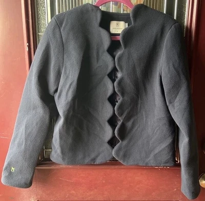 Dudley Stephens Vello Fleece Blazer Jacket Navy Blue Size Medium - Image 1 of 4