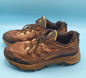 Kids Merrell Moab Speed Low Hiking Shoes Youth Size 2M Black & Brown - Picture 1 of 7