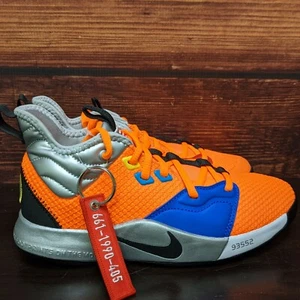 Nike PG 3 GS NASA Boys Kids 4Y, Women's 5.5 Orange Silver Shoes CI8973-800 - Picture 1 of 9