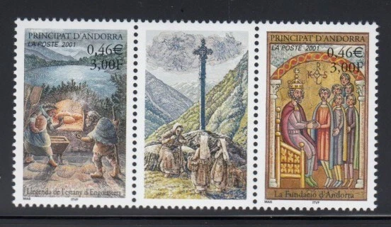 FRENCH ANDORRA Legend of Engolasters Lake MNH set - Image 1 of 1