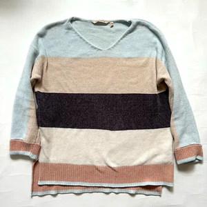 Weiche Umrandung Pullover Damen Größe XS Colorblock Oversize Country Bauer Y2k - Bild 1 von 11