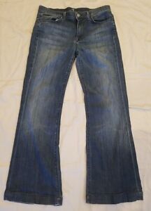 Seven For All Mankind Ginger Flared Jeans Womens 28 Medium Wash Logo Pockets 