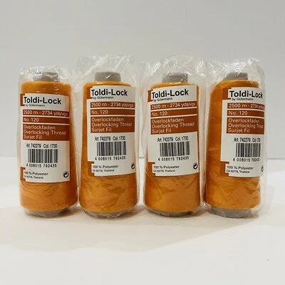 4-Toldi-Lock by Gutermann,Orange￼ Overlocking Thread,2500m 2734yds Color 1730 - Image 1 of 3