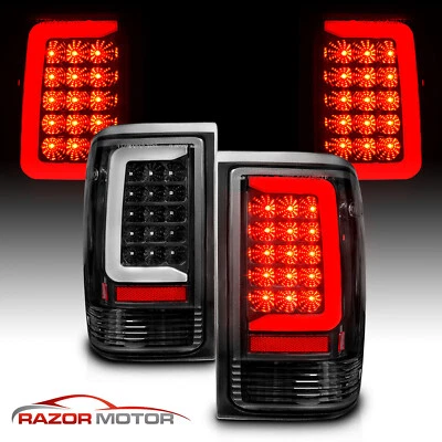 Par de luces traseras LED de repuesto para Ford Ranger 1993-1997 carcasa negra barra en C Foto 1 de 4