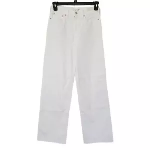 J, Crew Slim Wide Leg Jeans Size 32 White 5-Pocket Styling Raw Hem NWT BP461 - Picture 1 of 9