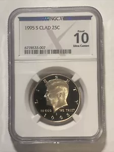 Proof 10 UCam 1995-S CLAD Kennedy Half Dollar NGC X NGCX (PERFECT GRADE) - Picture 1 of 2