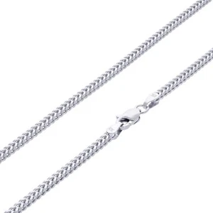 10K White Gold Womens 2mm Franco Square Box Foxtail Wheat Necklace Chain 18" - Picture 1 of 10