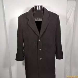 Abrigo largo de lana cachemira Galleria Pour Homme para hombre talla L 44 negro - Imagen 1 de 7