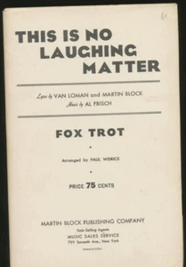 Dance Orchestra Score: This Is No Laughing Matter (1941) - Picture 1 of 1