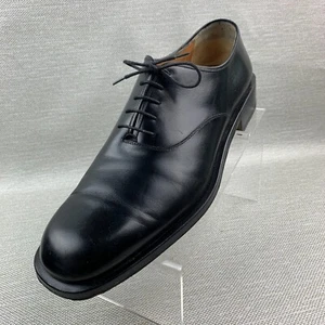 Salvatore Ferragamo Derby Black Leather Cap Round Toe Lace Up Shoes Size 11D - Picture 1 of 12