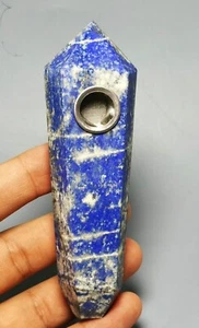 Natürlicher Lapislazuli Quarz Kristall Stab Pfeife - Bild 1 von 11