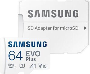 Samsung Evo Plus 64GB Micro SD Card microSDXC Class 10 Camera Memory U1 130MB/s