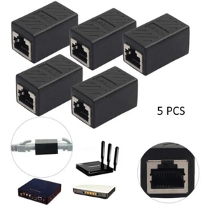 Adapter-Coupler 5 X RJ45-Female To Female CAT6 5e Network Ethernet LAN Connector - Picture 1 of 8