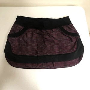 Lululemon Run For All Skirt Size 6 Wee Are From Space Black Burgundy Purple - Picture 1 of 10